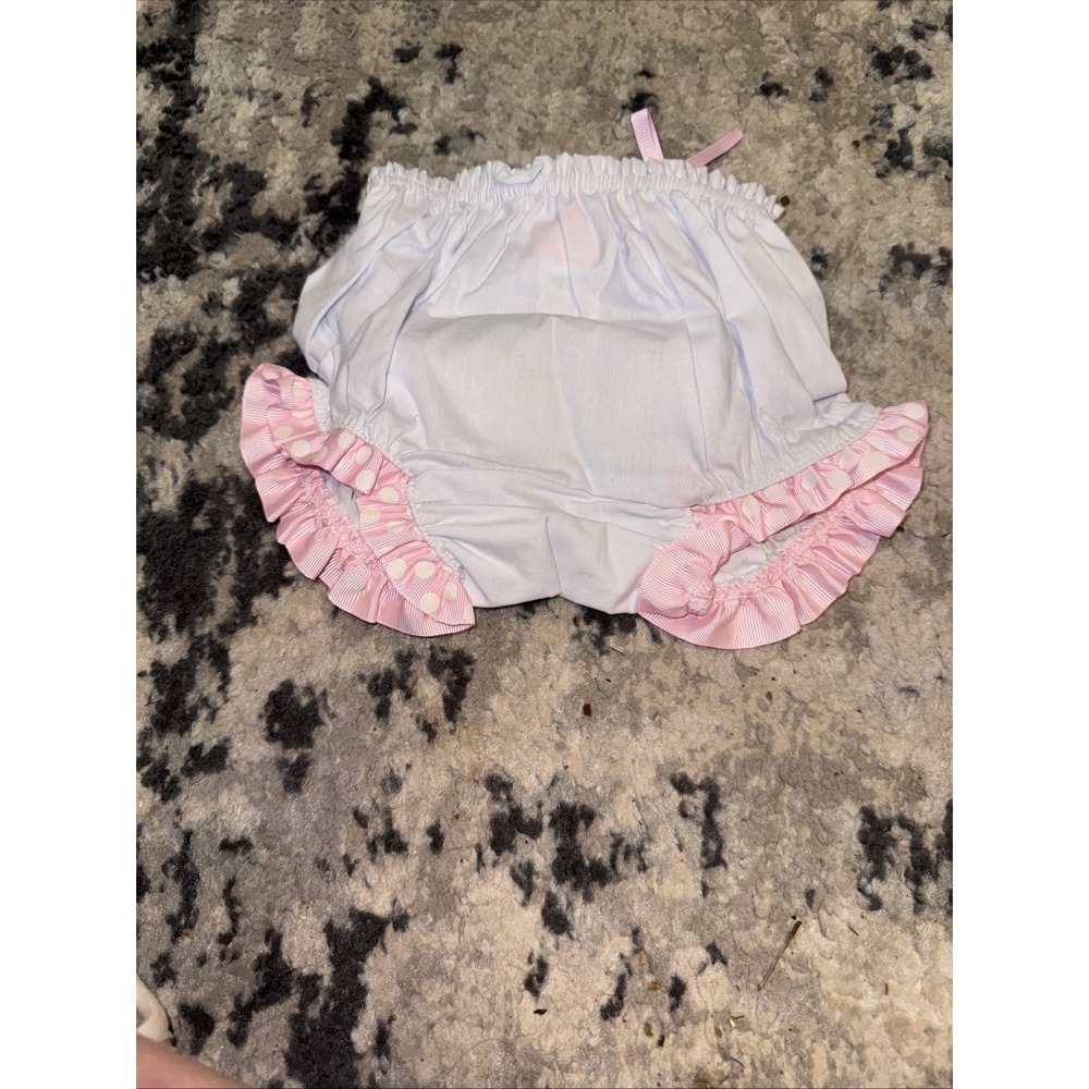 MUD PIE Cupcake White Pink Cotton Bloomers Ruffles Sz 12-18 Months‎ Birthday